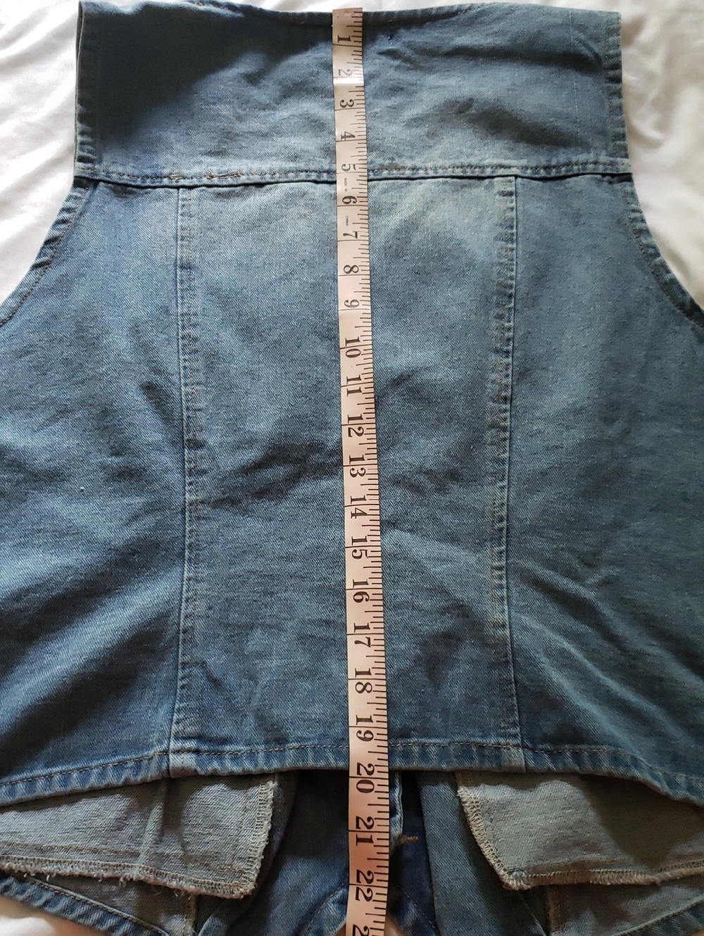 Allegra K Denim Sleeveless Button Up Light Wash Vest Size XL - Picture 14 of 14